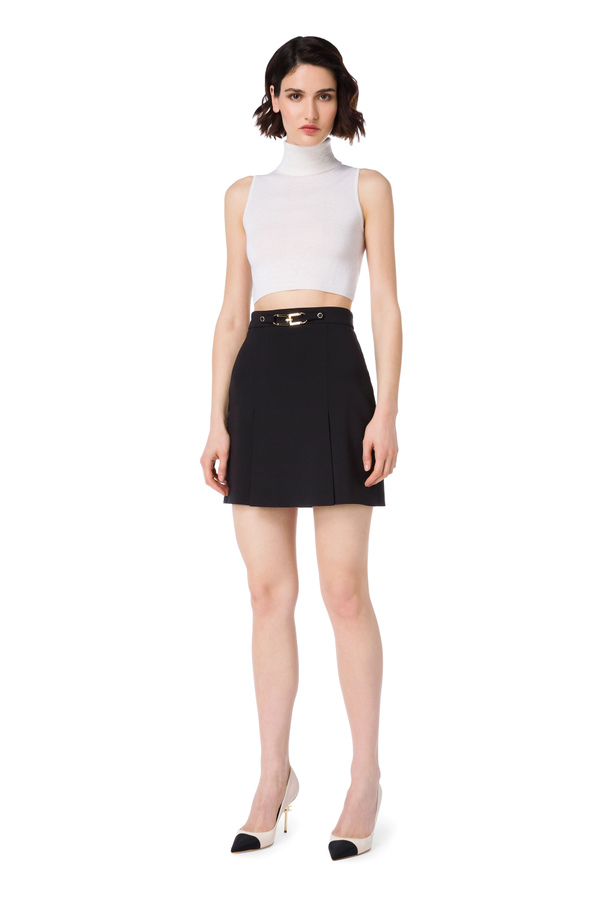 Mini-jupe courte avec logo double C - Elisabetta Franchi® Outlet