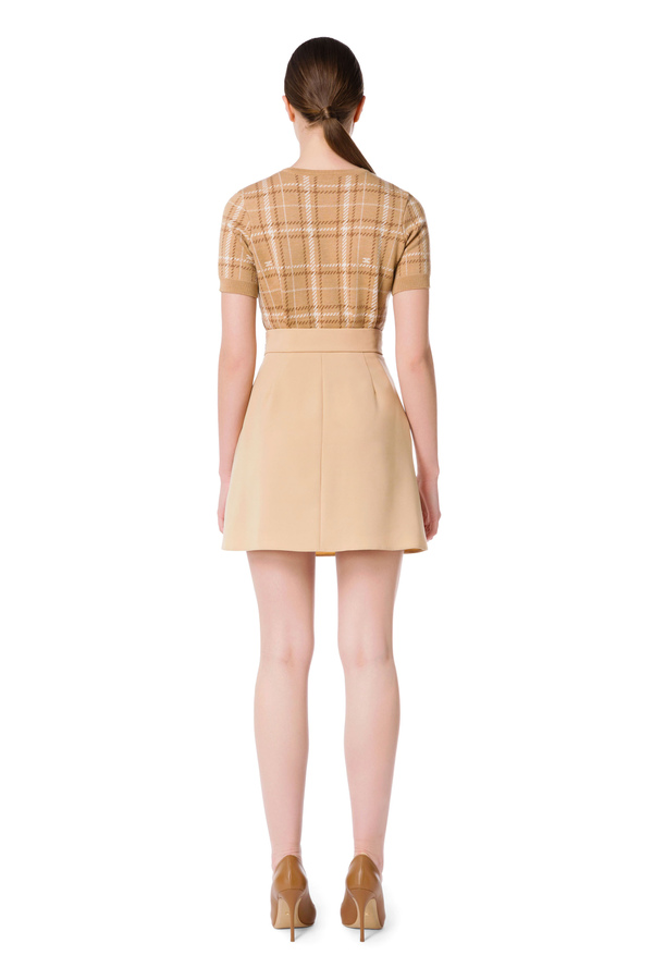 Short skirt with logoed buttons - Elisabetta Franchi® Outlet