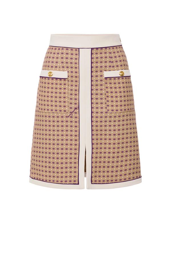 Short skirt in a tie print fabric - Elisabetta Franchi® Outlet