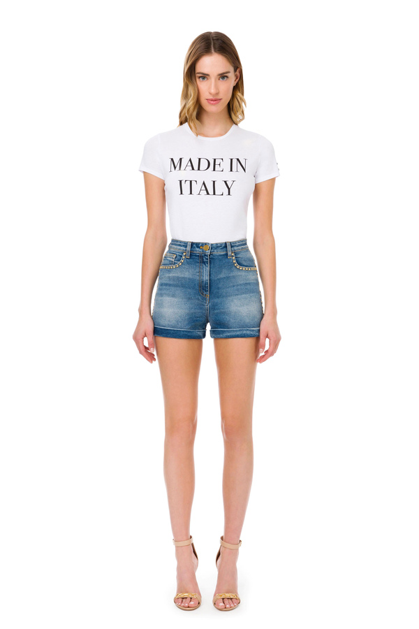 Mini-Shorts mit hohem Bund Elisabetta Franchi - Elisabetta Franchi® Outlet