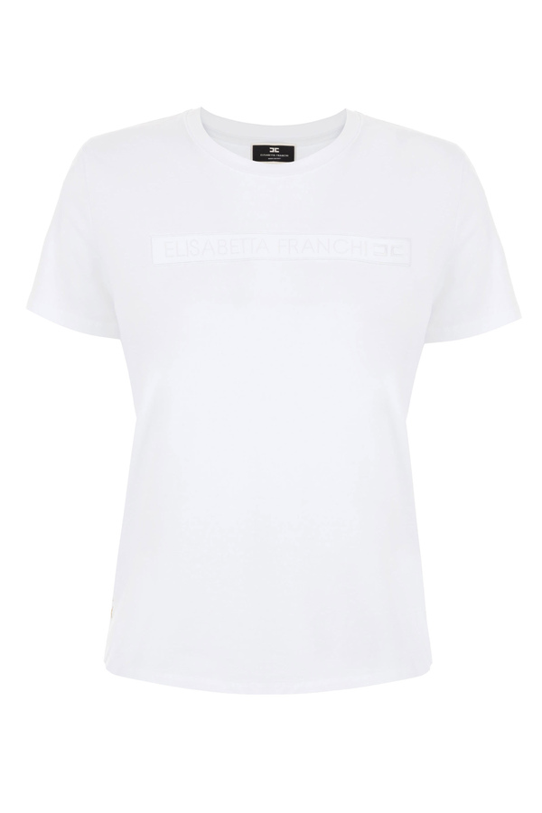 T-shirt with Elisabetta Franchi print - Elisabetta Franchi® Outlet