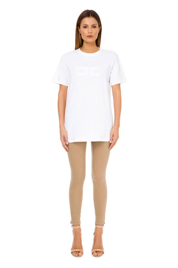 T-shirt avec décolleté ras-du-cou - Elisabetta Franchi® Outlet
