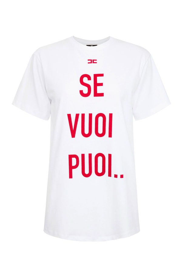 Elisabetta Franchi "Se vuoi puoi" t-shirt - Elisabetta Franchi® Outlet