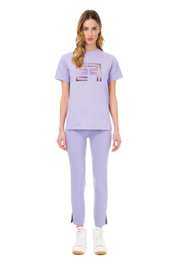 T-Shirt Elisabetta Franchi mit gesticktem Logo - Elisabetta Franchi® Outlet