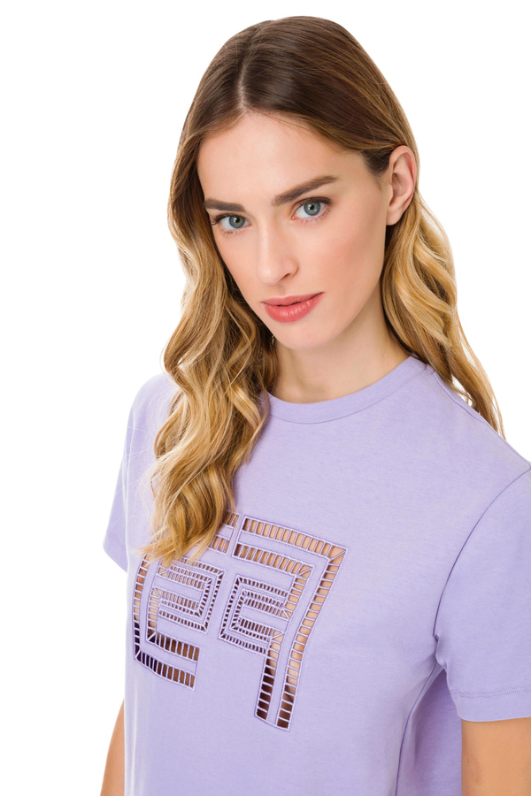 Camiseta Elisabetta Franchi con logotipo bordado - Elisabetta Franchi® Outlet