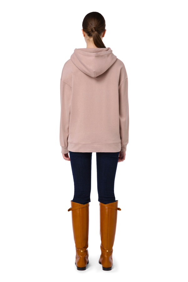 Long sweatshirt with hood and horsebits - Elisabetta Franchi® Outlet