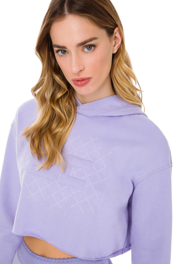 Elisabetta Franchi short sweatshirt with logo - Elisabetta Franchi® Outlet