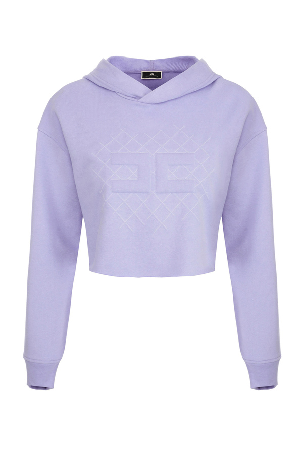 Kurzes Sweatshirt Elisabetta Franchi mit Logo - Elisabetta Franchi® Outlet