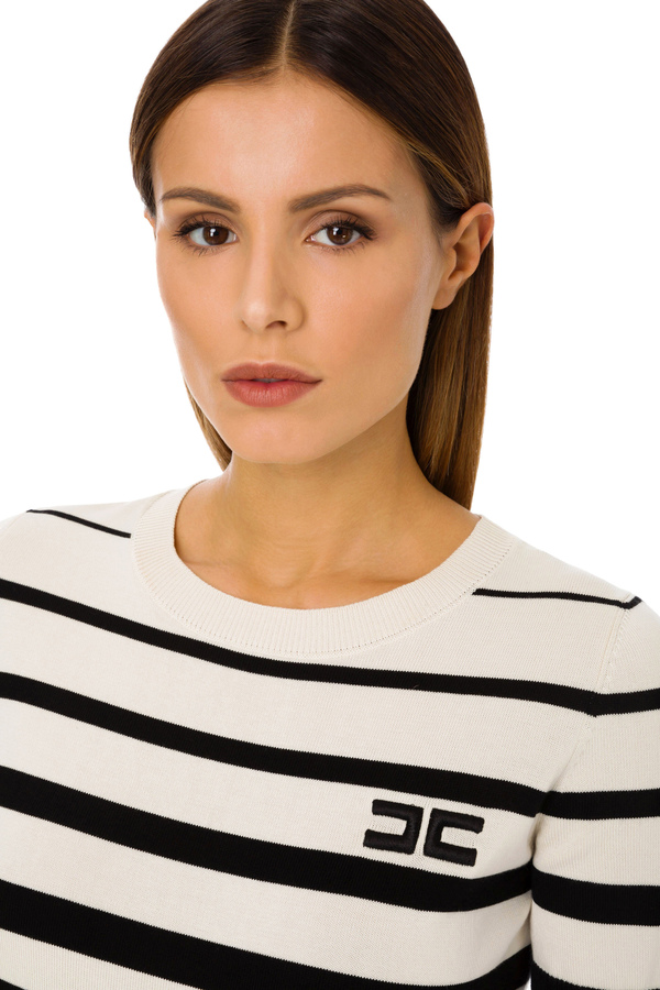 Elisabetta Franchi short-sleeved tricot top - Elisabetta Franchi® Outlet