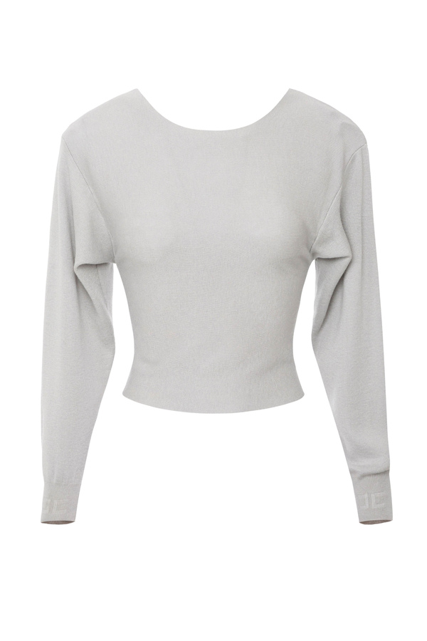 Wool blend crossover back sweater - Elisabetta Franchi® Outlet