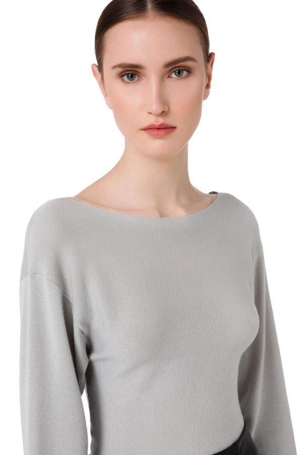 Wool blend crossover back sweater - Elisabetta Franchi® Outlet