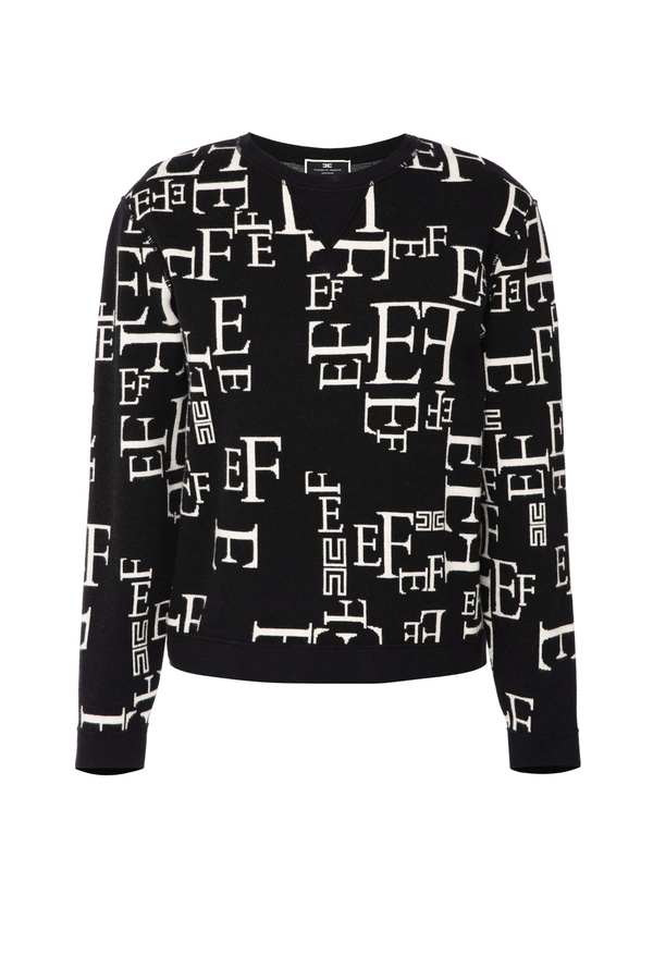 Oversize-Sweatshirt mit Lettering-Print von Elisabetta Franchi - Elisabetta Franchi® Outlet