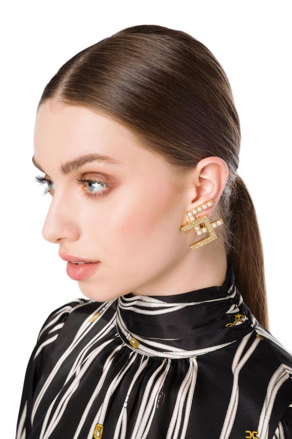 Boucles d'oreilles logo par Elisabetta Franchi - Elisabetta Franchi® Outlet
