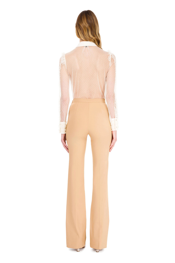 Ottoman trousers with clasps - Elisabetta Franchi® Outlet