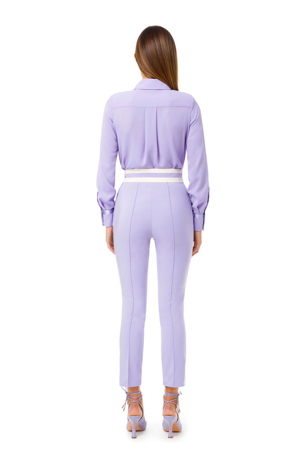 Two-coloured skinny trousers with clasp accessory - Elisabetta Franchi® Outlet