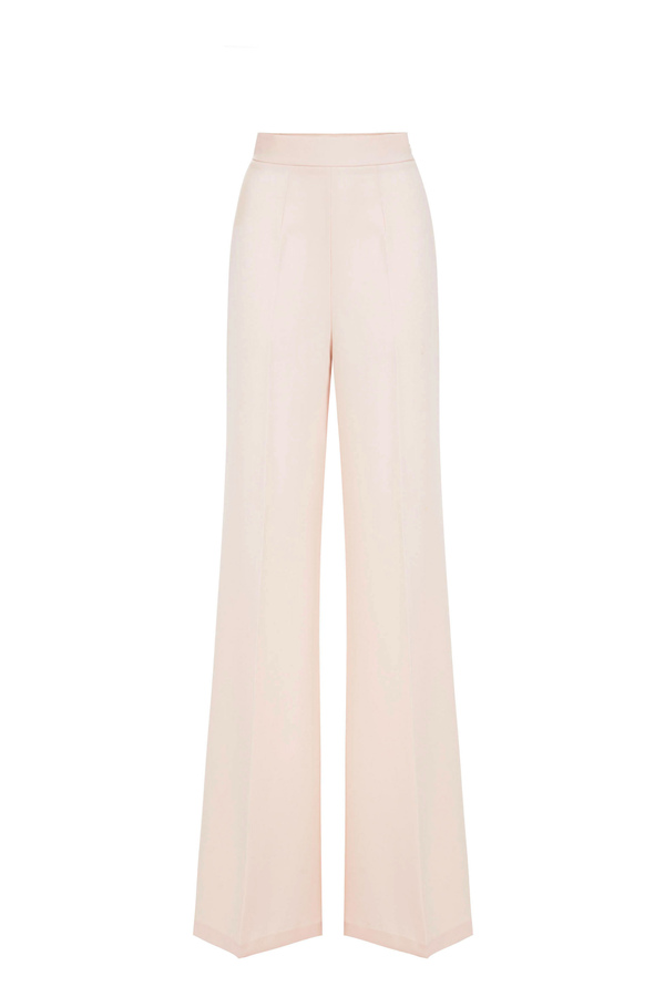 Bell-bottom trousers in crêpe fabric - Elisabetta Franchi® Outlet