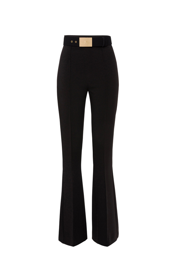 High-waisted palazzo trousers - Elisabetta Franchi® Outlet