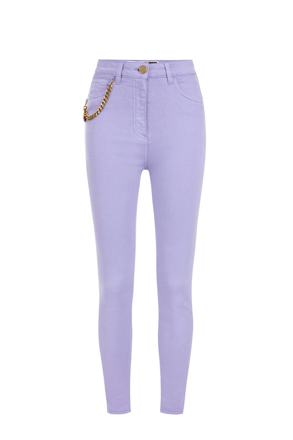 Super skinny denim trousers with charm - Elisabetta Franchi® Outlet