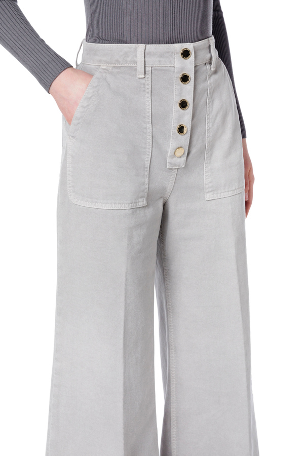 Pantalon large en denim par Elisabetta Franchi - Elisabetta Franchi® Outlet