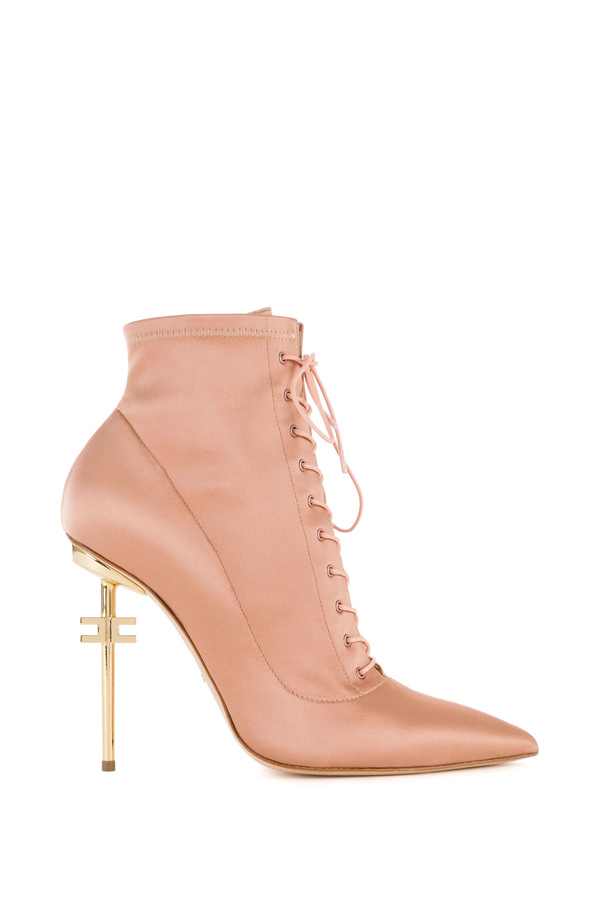 Ankle boot with logo heel - Elisabetta Franchi® Outlet