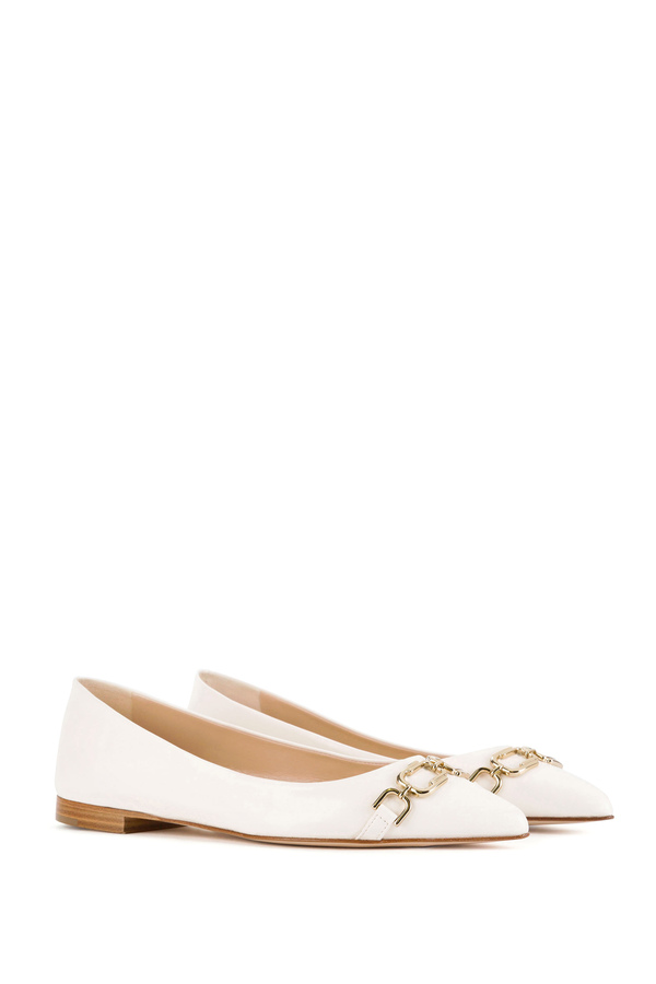 Ballerina flats with light gold accessory - Elisabetta Franchi® Outlet