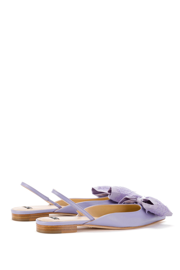 Slingback-Schuhe mit Schleife aus Spitze - Elisabetta Franchi® Outlet