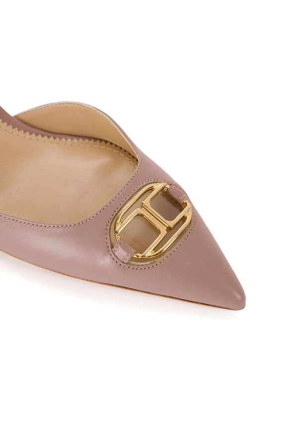 Zapatos de talón abierto Elisabetta Franchi con logotipo - Elisabetta Franchi® Outlet