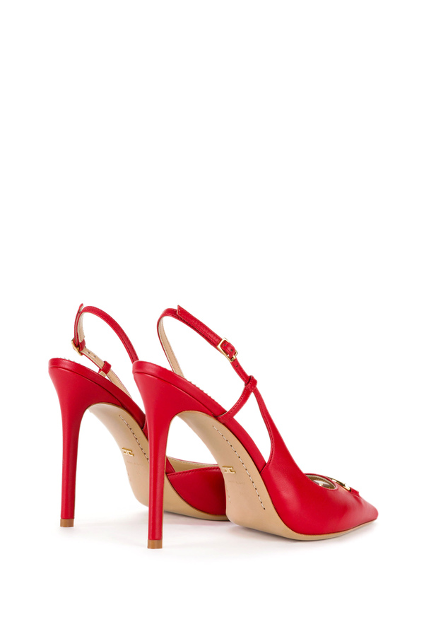 Zapatos de talón abierto altos Elisabetta Franchi con logotipo - Elisabetta Franchi® Outlet