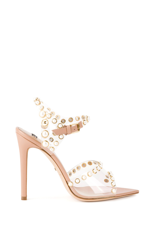 Red Carpet sandal with pearls - Elisabetta Franchi® Outlet