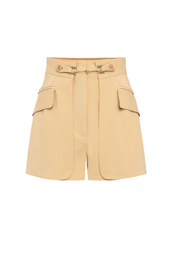High waist shorts with maxi pockets - Elisabetta Franchi® Outlet