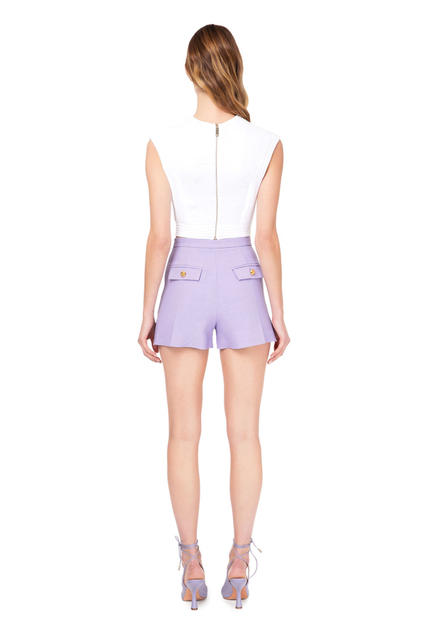 Shorts mit hohem Bund und seitlichen Schlitzen - Elisabetta Franchi® Outlet