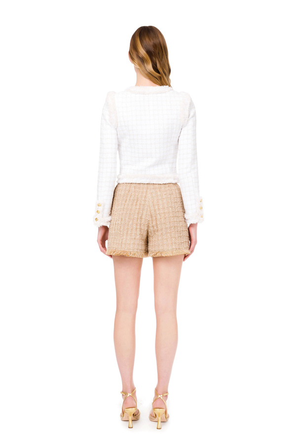 Hochgeschnittene Shorts aus Tweed - Elisabetta Franchi® Outlet