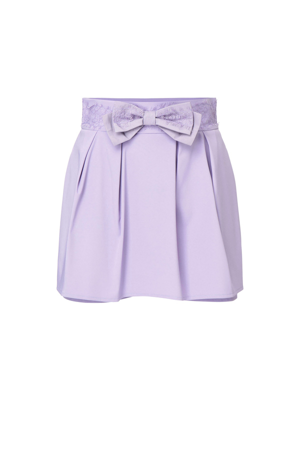 Skirt-looking shorts with bow - Elisabetta Franchi® Outlet