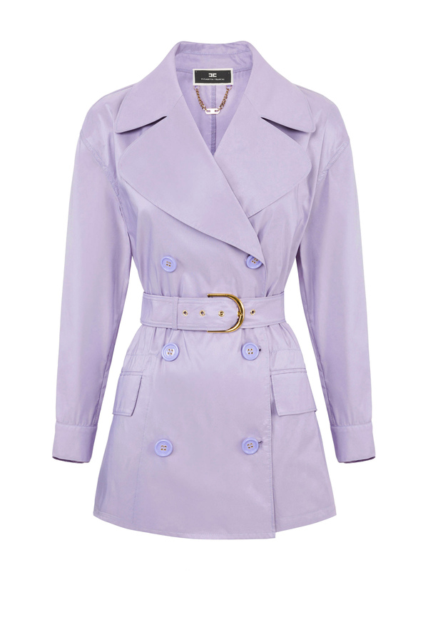 Trench coat with large lapels by Elisabetta Franchi - Elisabetta Franchi® Outlet