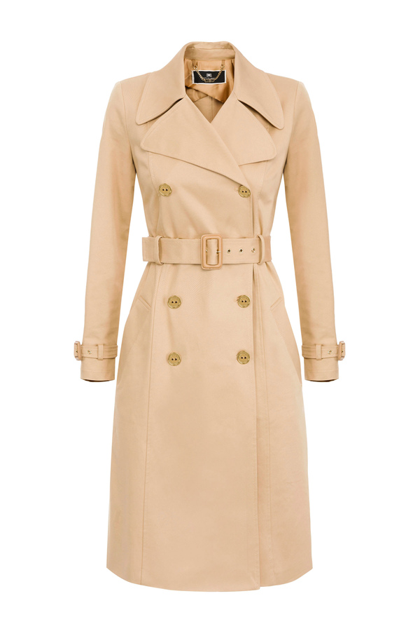 Elisabetta Franchi trench coat with belt - Elisabetta Franchi® Outlet