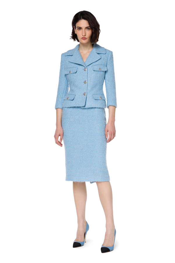 Lady’s suit in tweed with jacket and skirt - Elisabetta Franchi® Outlet