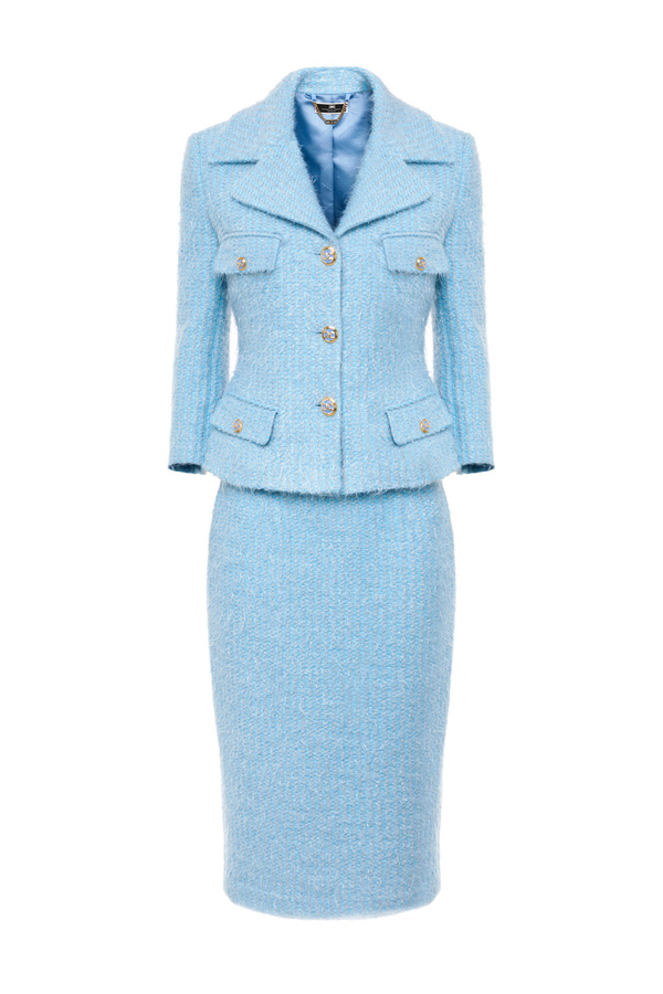 Traje de tweed con chaqueta y falda - Elisabetta Franchi® Outlet