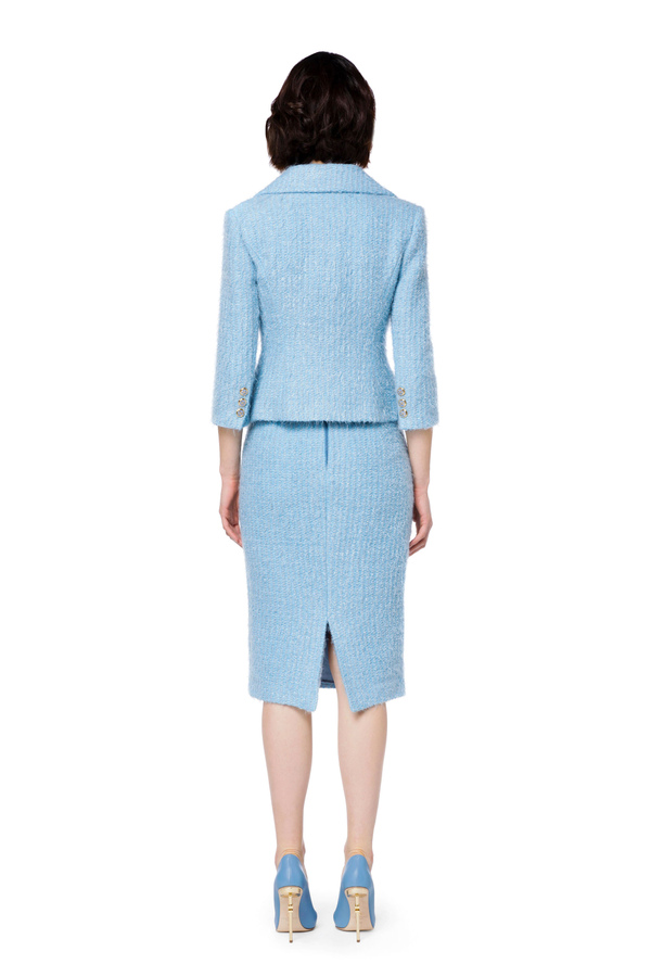 Traje de tweed con chaqueta y falda - Elisabetta Franchi® Outlet