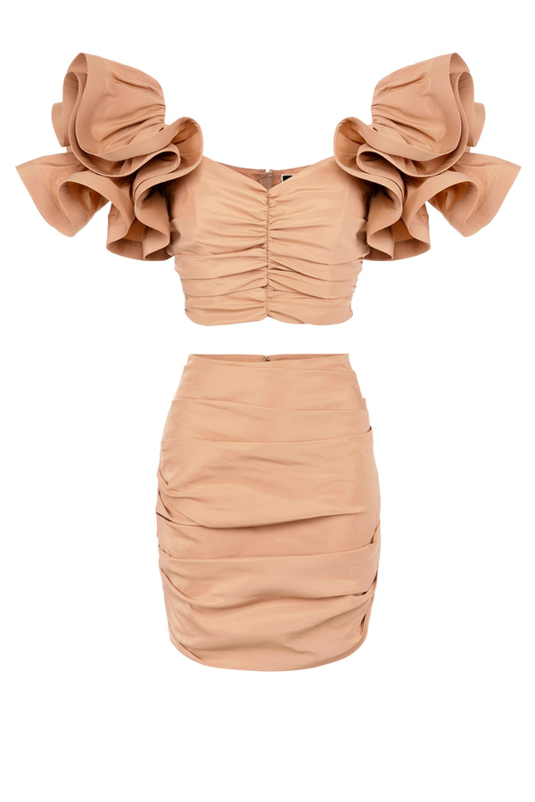 Outfit with draped ruffles - Elisabetta Franchi® Outlet