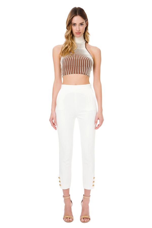 Knitted top with ventaure - Elisabetta Franchi® Outlet
