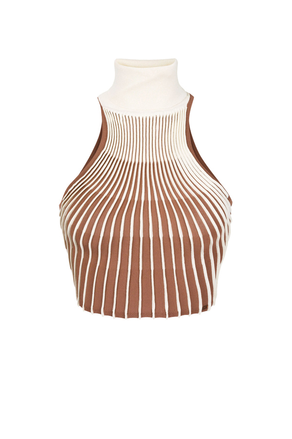 Knitted top with ventaure - Elisabetta Franchi® Outlet