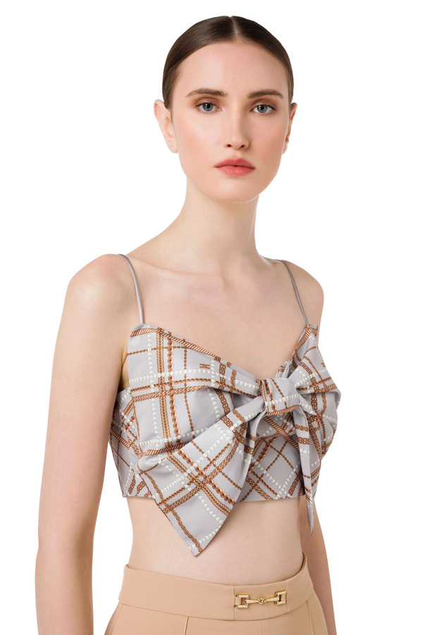 Mini top with check pattern - Elisabetta Franchi® Outlet