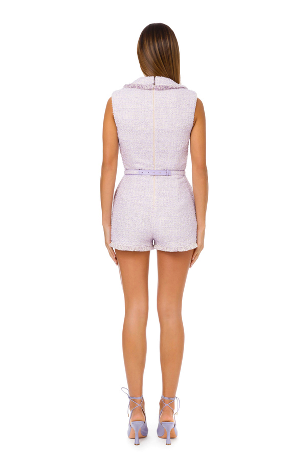 Elisabetta Franchi short jumpsuit in tweed fabric - Elisabetta Franchi® Outlet