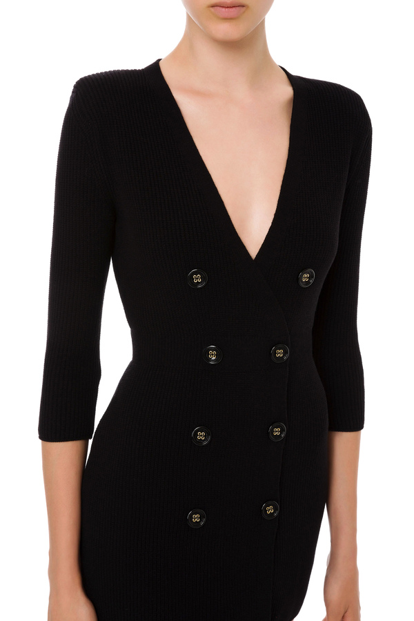 Coat dress with buttons - Elisabetta Franchi® Outlet