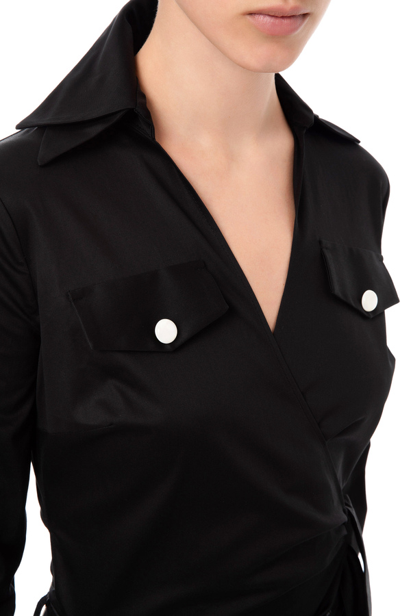 Chemise courte avec nœud - Elisabetta Franchi® Outlet