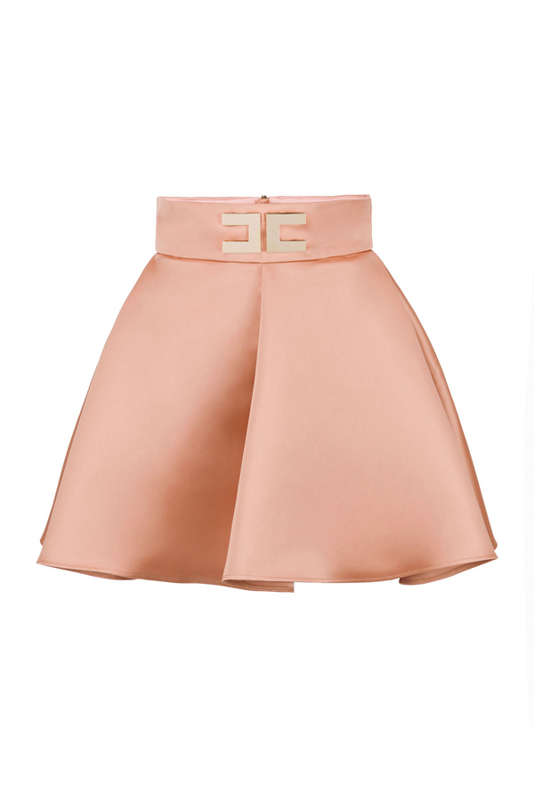 Miniskirt with logo - Elisabetta Franchi® Outlet