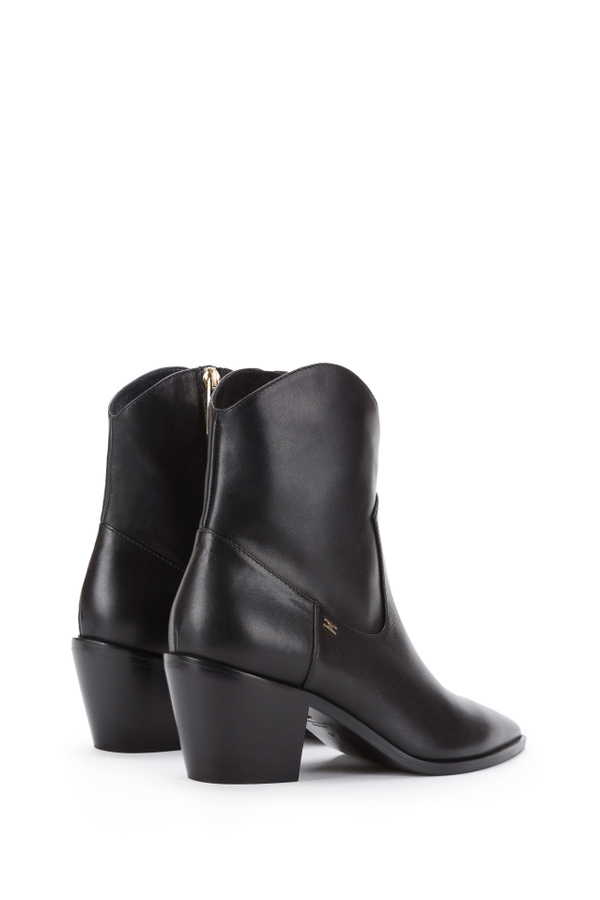 Low Texan leather ankle boot - Elisabetta Franchi® Outlet