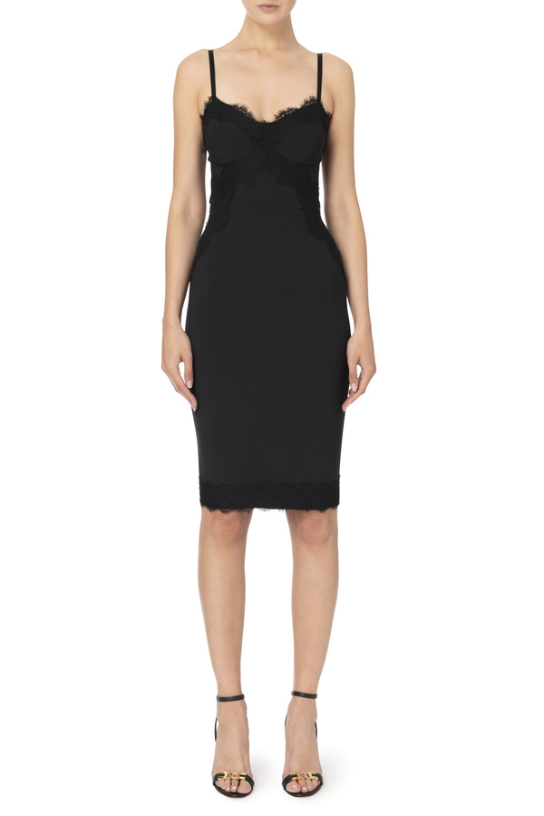 Gathered calf-length dress - Elisabetta Franchi® Outlet