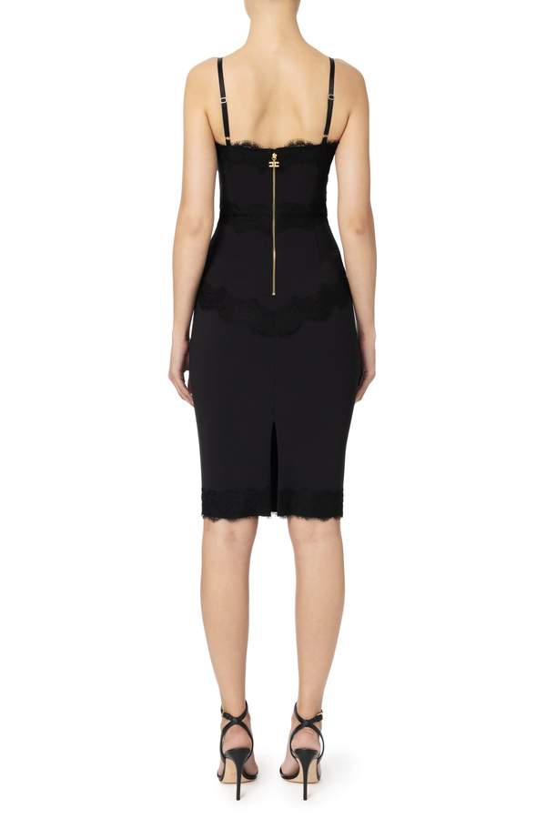 Gathered calf-length dress - Elisabetta Franchi® Outlet