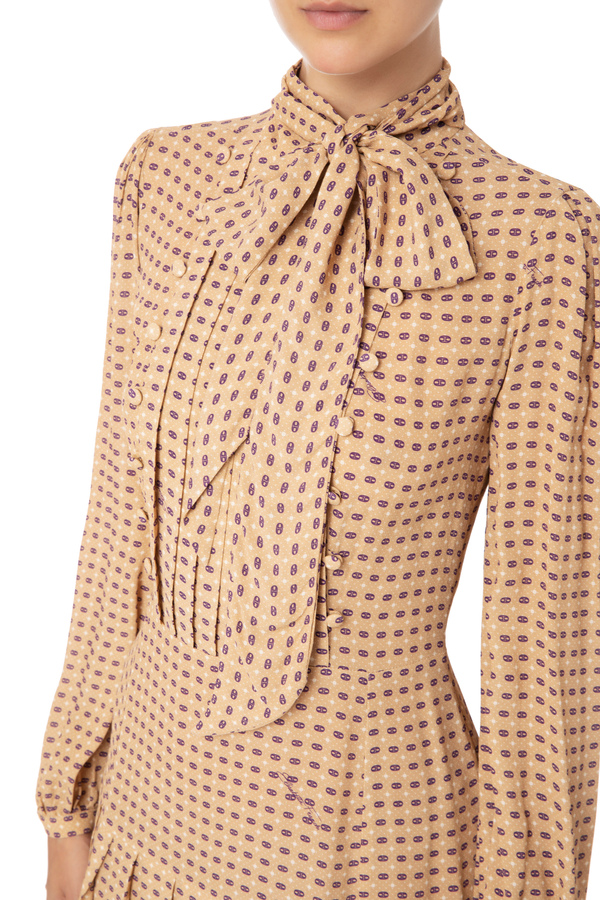 Short tie print shirt dress - Elisabetta Franchi® Outlet